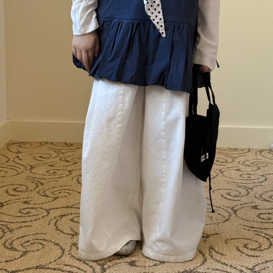 -無地ストレートワイドパンツ ゆったりカジュアルロングパンツ【mh0010777】 - mamahalo shop - ロングパンツ・スウェットパンツ -  べビー服 - 子供服 - 男の子 - 女の子