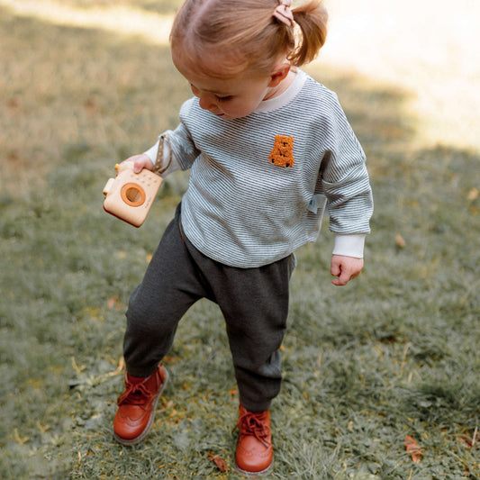 ロングパンツ 裏起毛素材 クマ耳デザイン スウェットパンツ カジュアル【mh0011643】