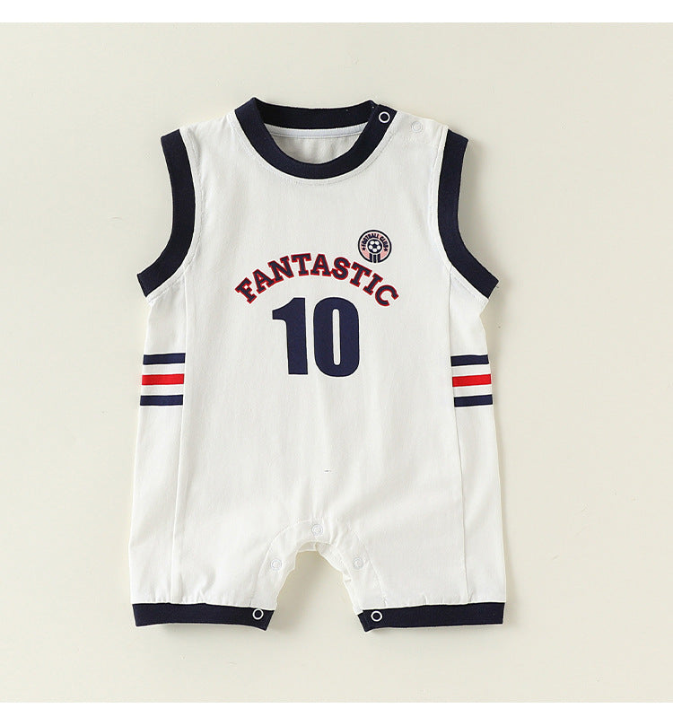 Sleeveless Athletic Bear Romper ナンバリング ノースリーブロンパース【mh0013505】