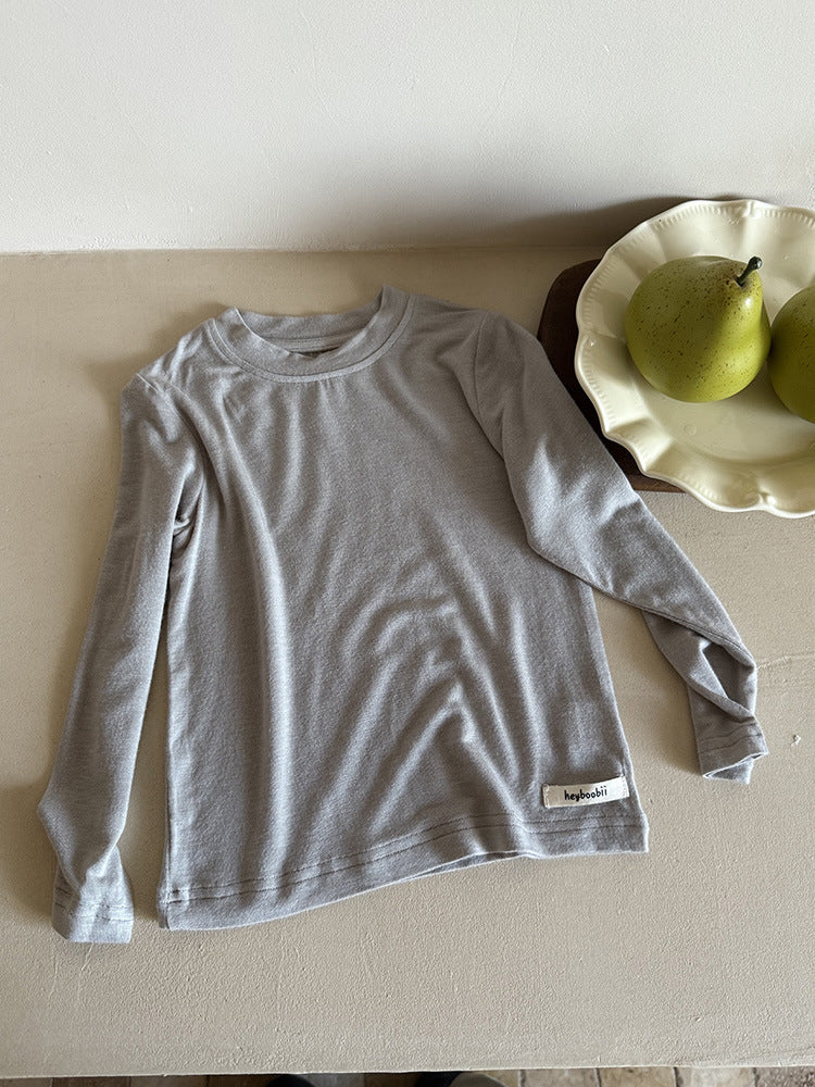 -ハイネックシンプルデイリー長袖Tシャツ【mh0011037】 - mamahalo shop - 長袖Tシャツ -  べビー服 - 子供服 - 男の子 - 女の子