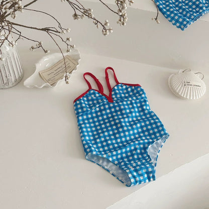 Gingham Girls Swimsuit チェック柄 ワンピース 水着【mh0012496】
