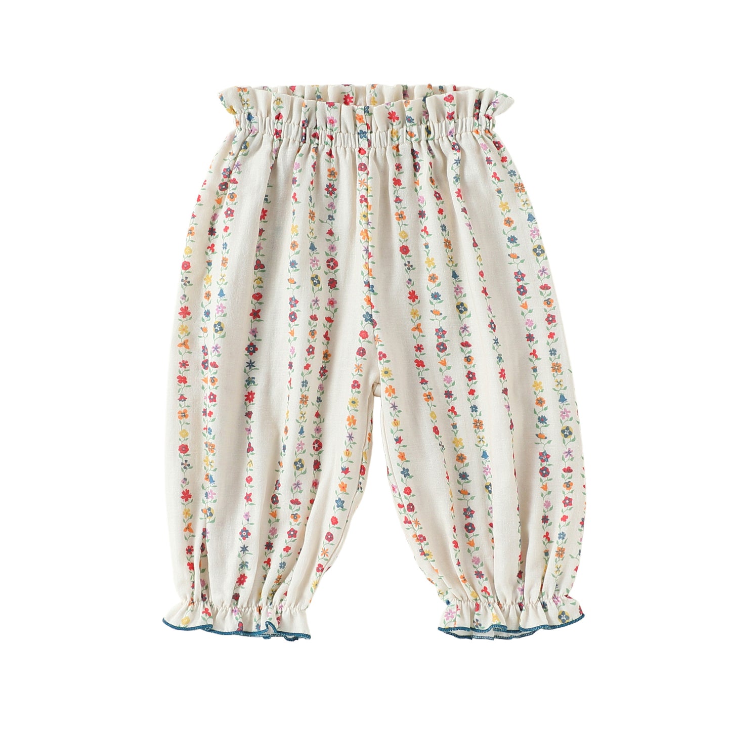 Floral Ruffle Pocket Long Pants ボタニカル ロングパンツ【mh0013489】