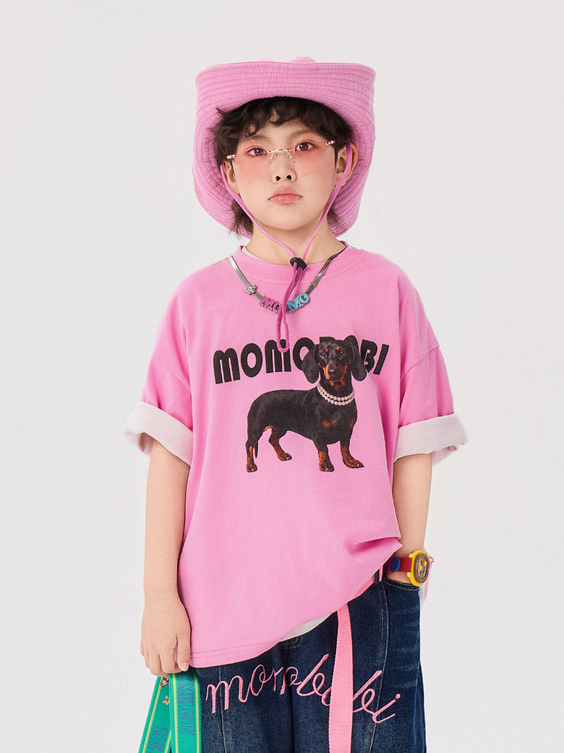 Graphic Dog Tee アニマルプリント 半袖Tシャツ【mh0012993】