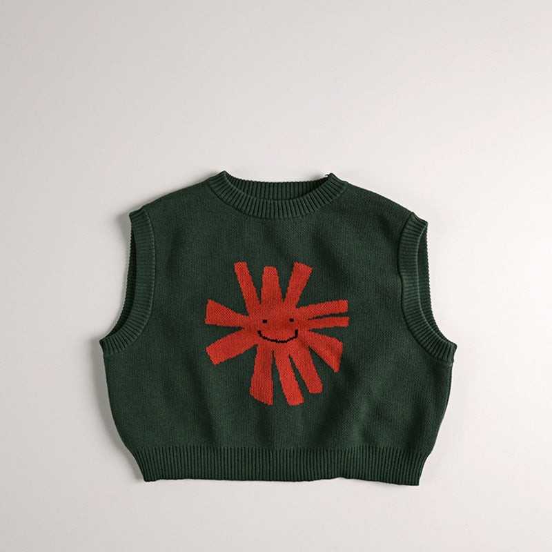 -キッズベスト ニットアニメーションベストトップス 2カラー【mh0006946】 - mamahalo shop - ベスト -  べビー服 - 子供服 - 男の子 - 女の子