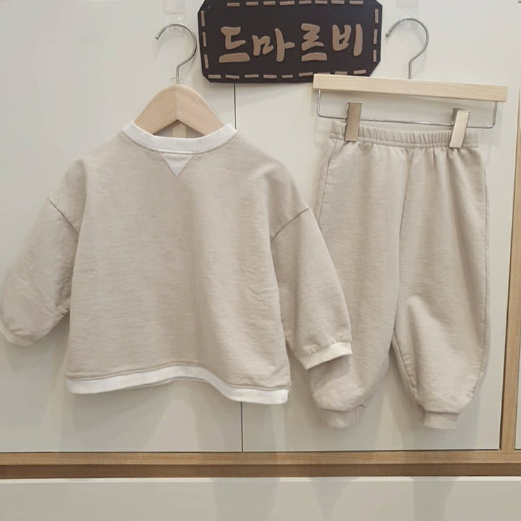 Cotton Long Sleeve Lounge Set 無地 スウェット 上下セット【mh0012677】