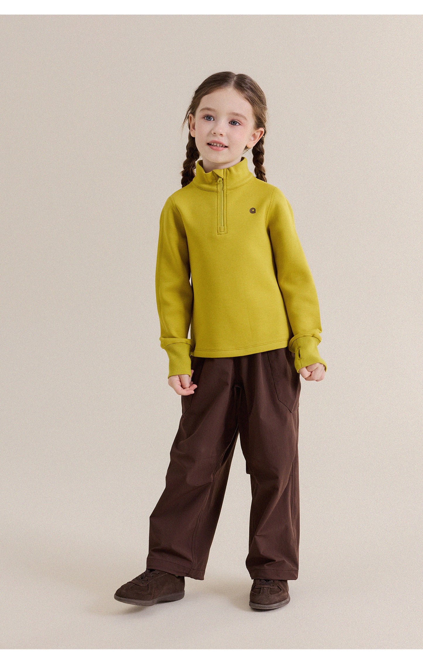 Kids' Junior Stand-Collar Half-Zip Long-Sleeve Sweatshirt [mh0013985]