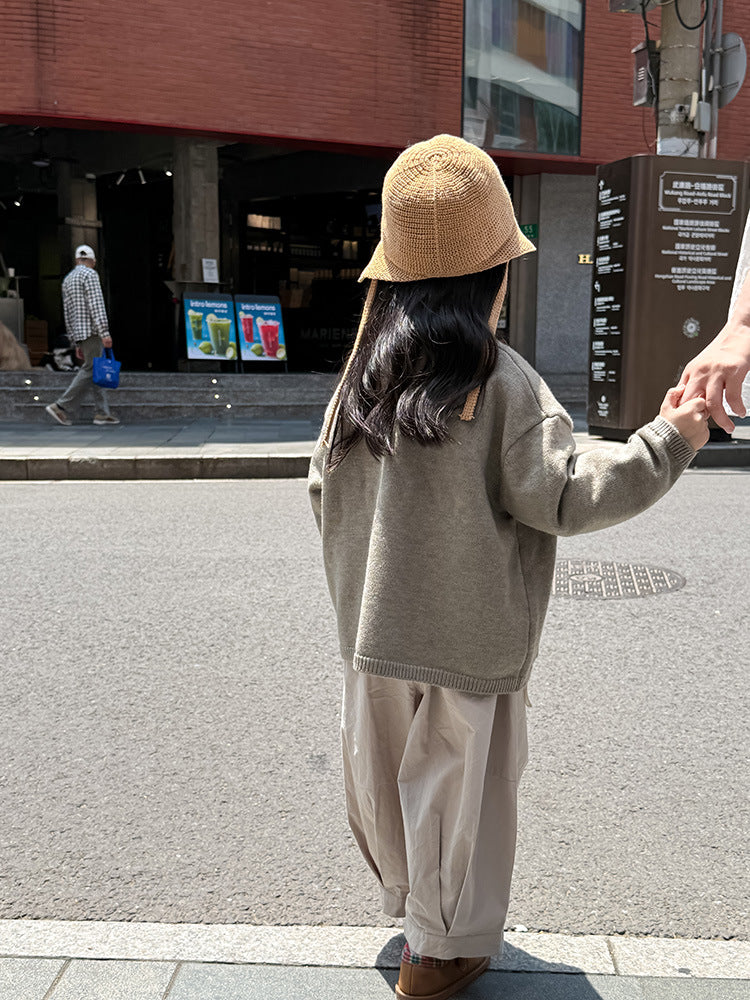 -ニットVネックシンプルカーディガン【mh0011028】 - mamahalo shop - カーディガン・パーカー -  べビー服 - 子供服 - 男の子 - 女の子