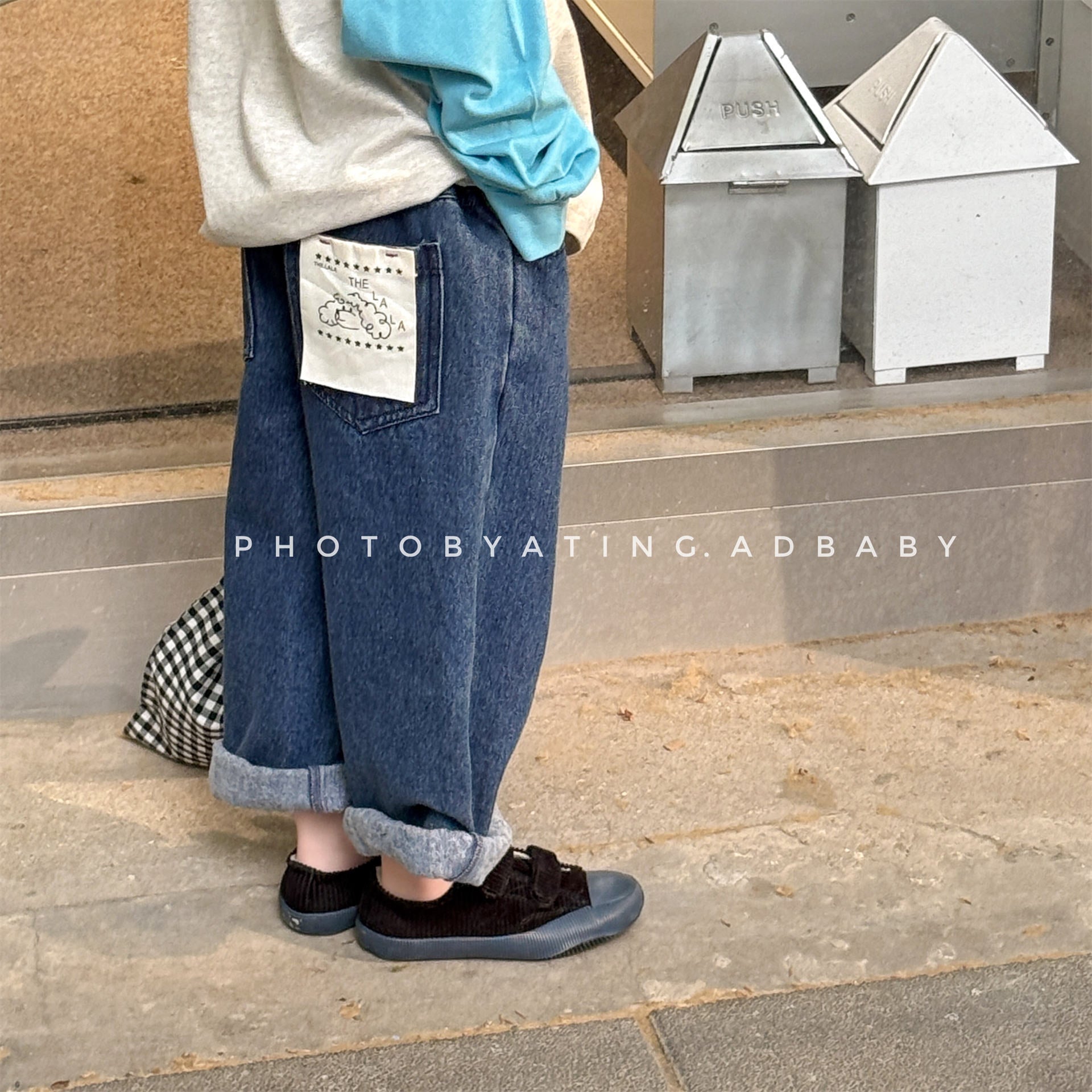 -キャラクタープリントポケットデニムパンツ ワイドパンツ【mh0010808】 - mamahalo shop - デニムパンツ -  べビー服 - 子供服 - 男の子 - 女の子