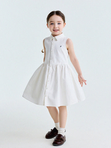 Button-Down Shirt Dress ポロカラー ノースリーブワンピース【mh0013180】