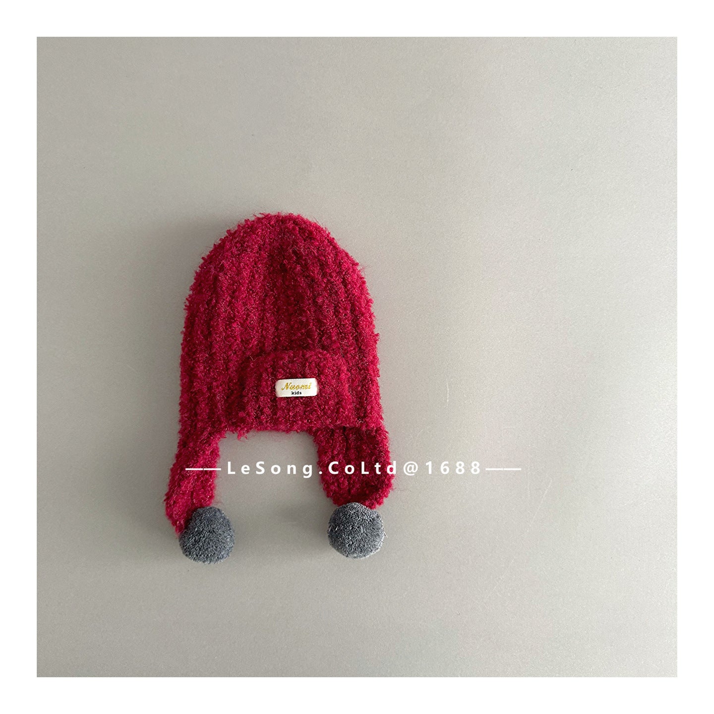 キッズ帽子 ニット 耳当て付きニットキャップ【mh0011799】