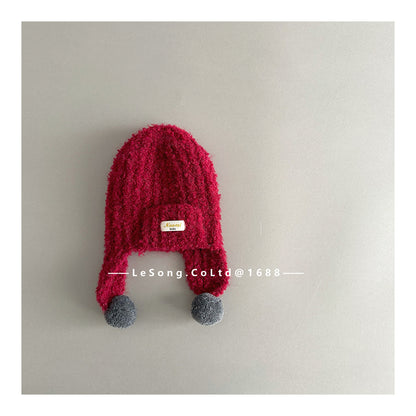 キッズ帽子 ニット 耳当て付きニットキャップ【mh0011799】