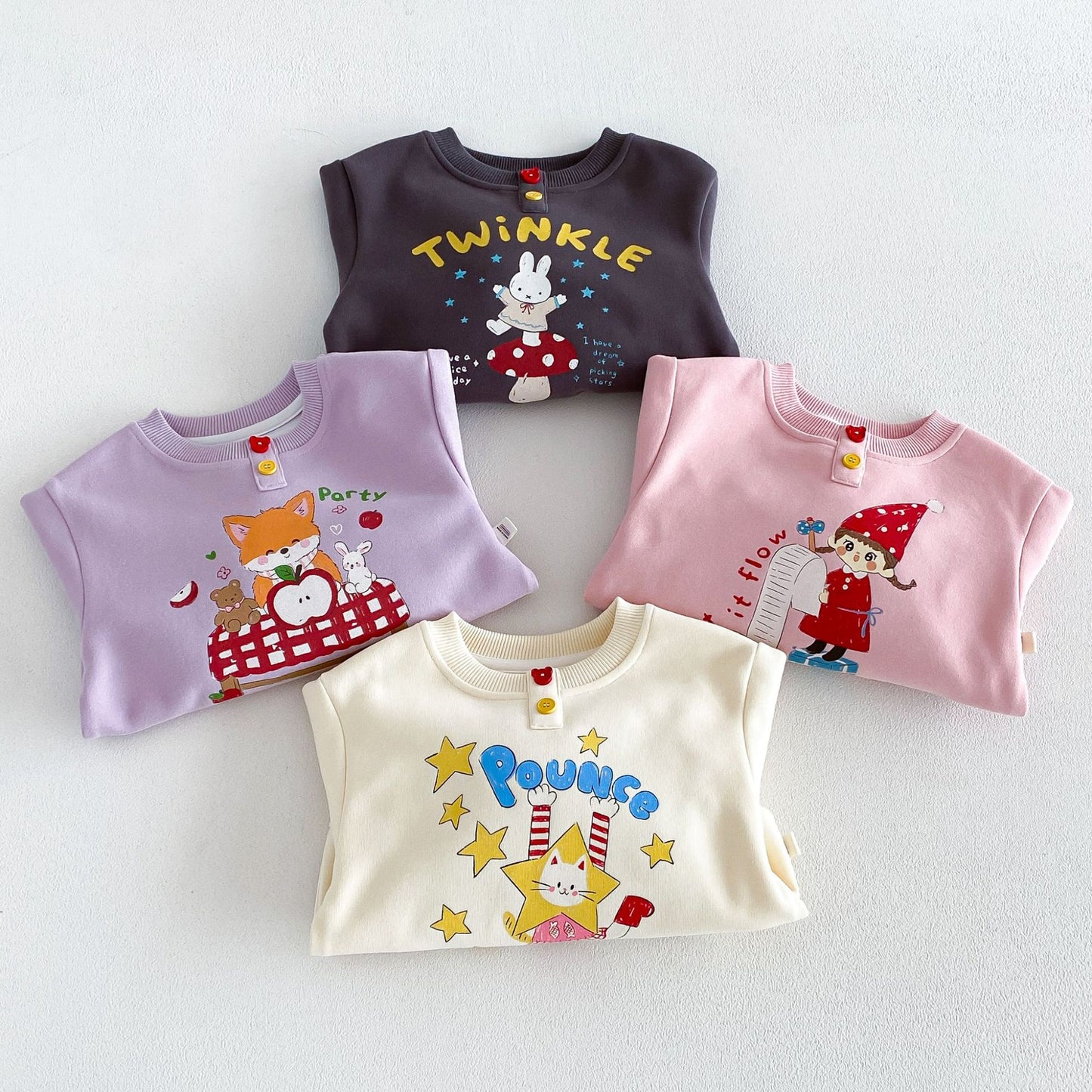 Sudadera de manga larga con estampado de personajes infantiles 【mh0014030】