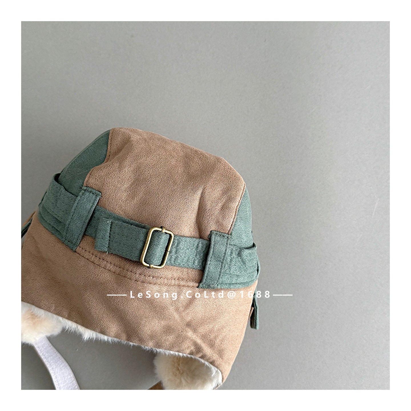 キッズ帽子 裏ファーフリース ベルトデザイン 耳当て付き フライトキャップ【mh0011840】