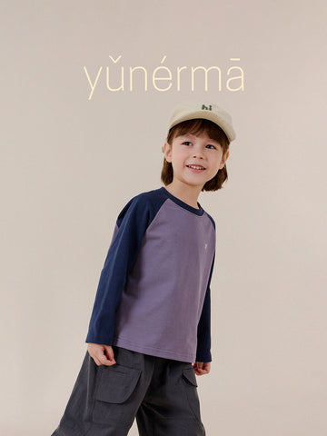 Camiseta bicolor raglán para niños y jóvenes [mh0014259]