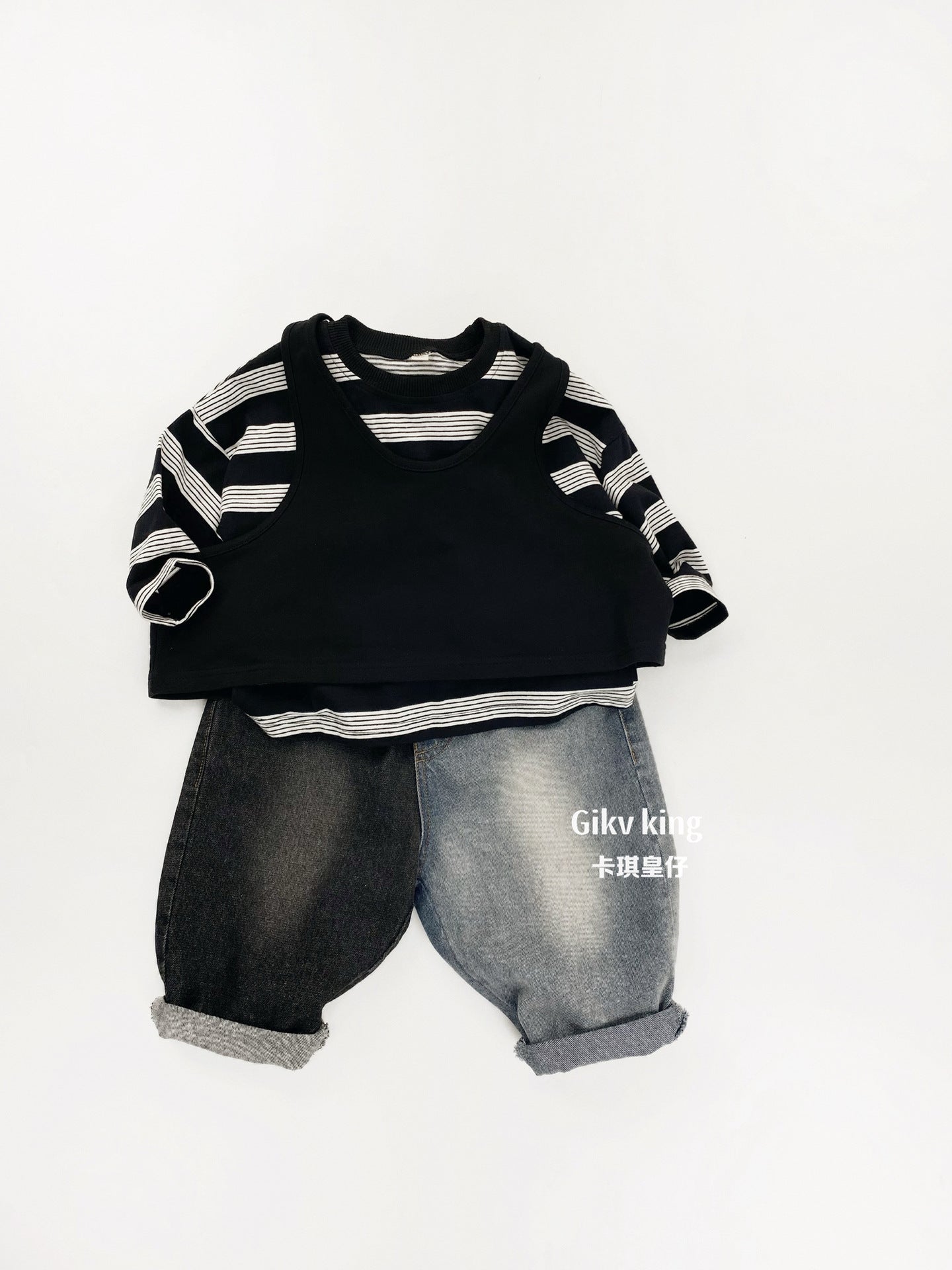 Wide Stripe Loose Long Sleeve T-shirt