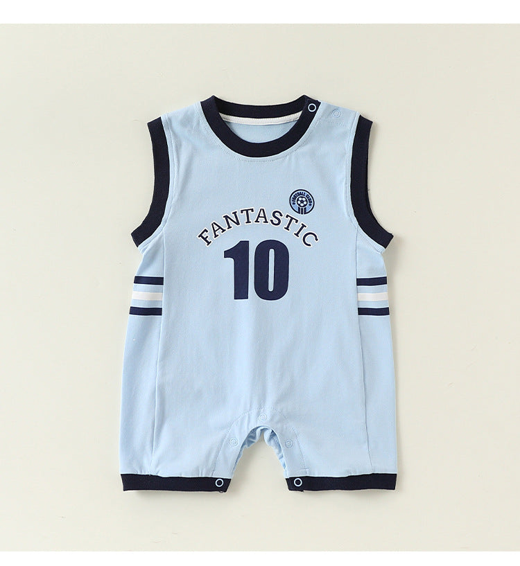 Sleeveless Athletic Bear Romper ナンバリング ノースリーブロンパース【mh0013505】