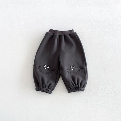 Kids' Smile Embroidered Brushed-Lining Joggers [mh0014776]