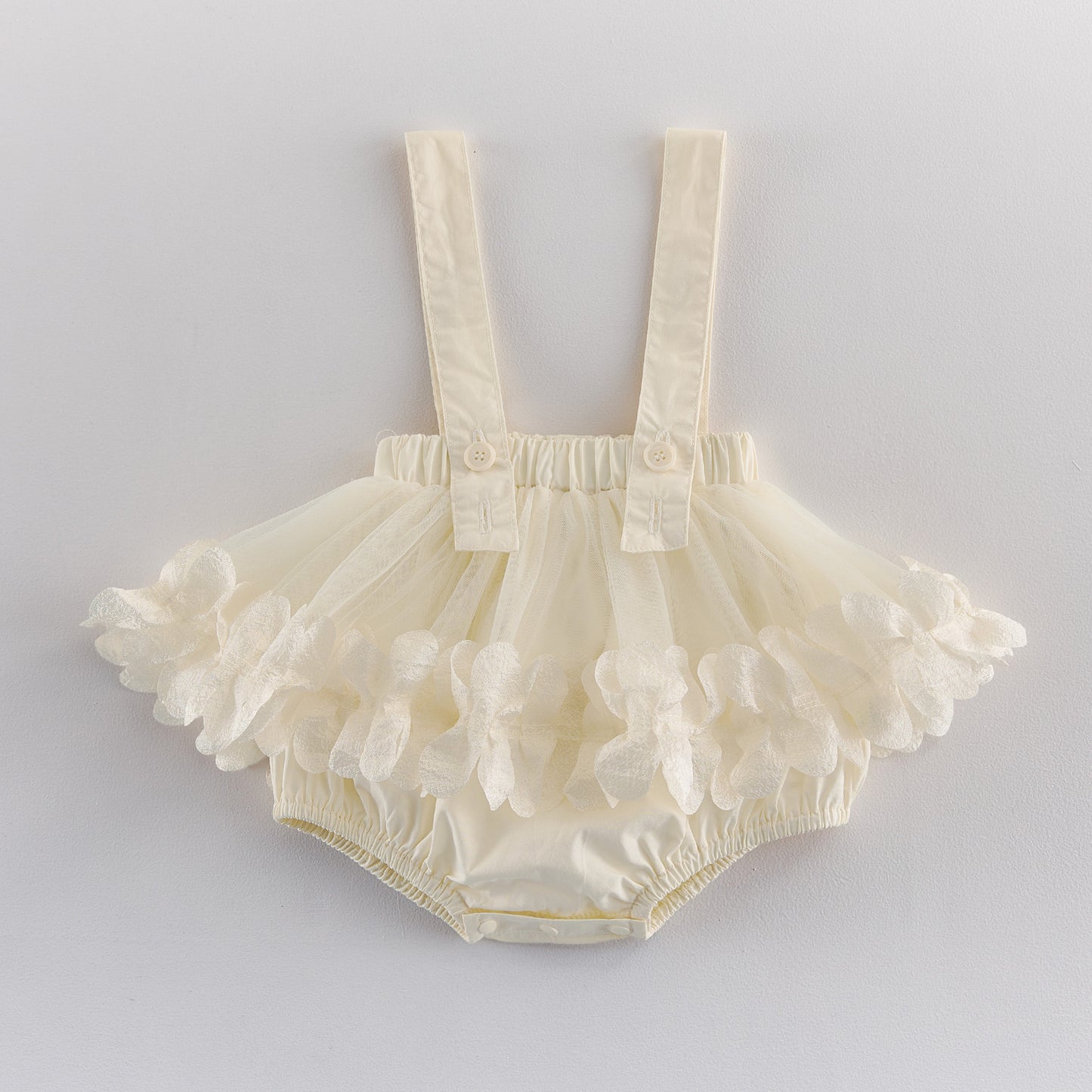 Baby Frill Sleeve Short Sleeve T-Shirt Tulle Suspender Bloomer Romper [mh0013847]