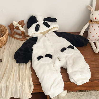 アウタージャンプスーツ パンダコスチューム ボア 中綿 厚手 フード付【mh0011693】