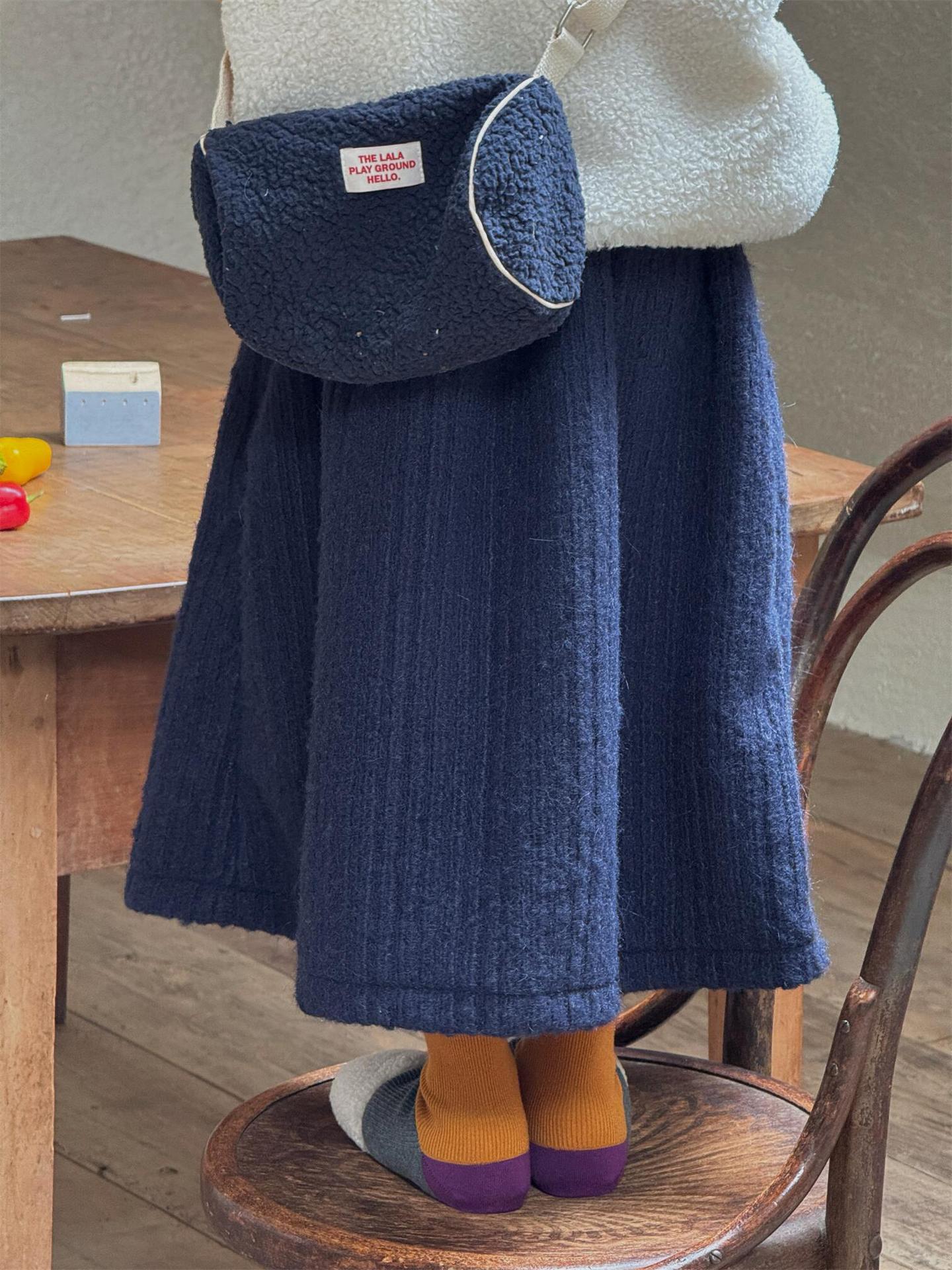 ミモレ丈スカート ウールタッチ 無地 Aライン 大人可愛い カジュアル【mh0011733】