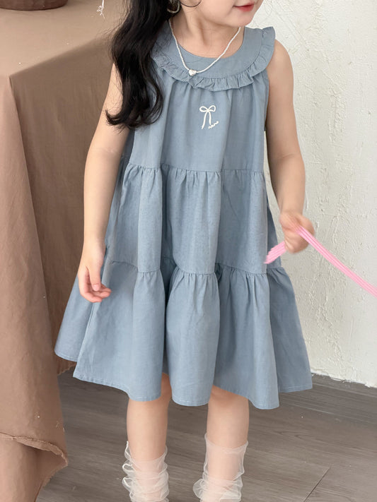 Sleeveless Cotton Ribbon Dress [mh0012751]