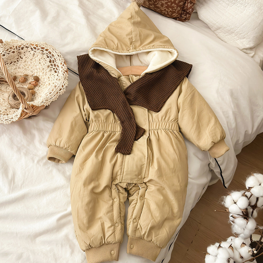 アウタージャンプスーツ 中綿 厚手 フード付 ボア カバーオール【mh0011692】