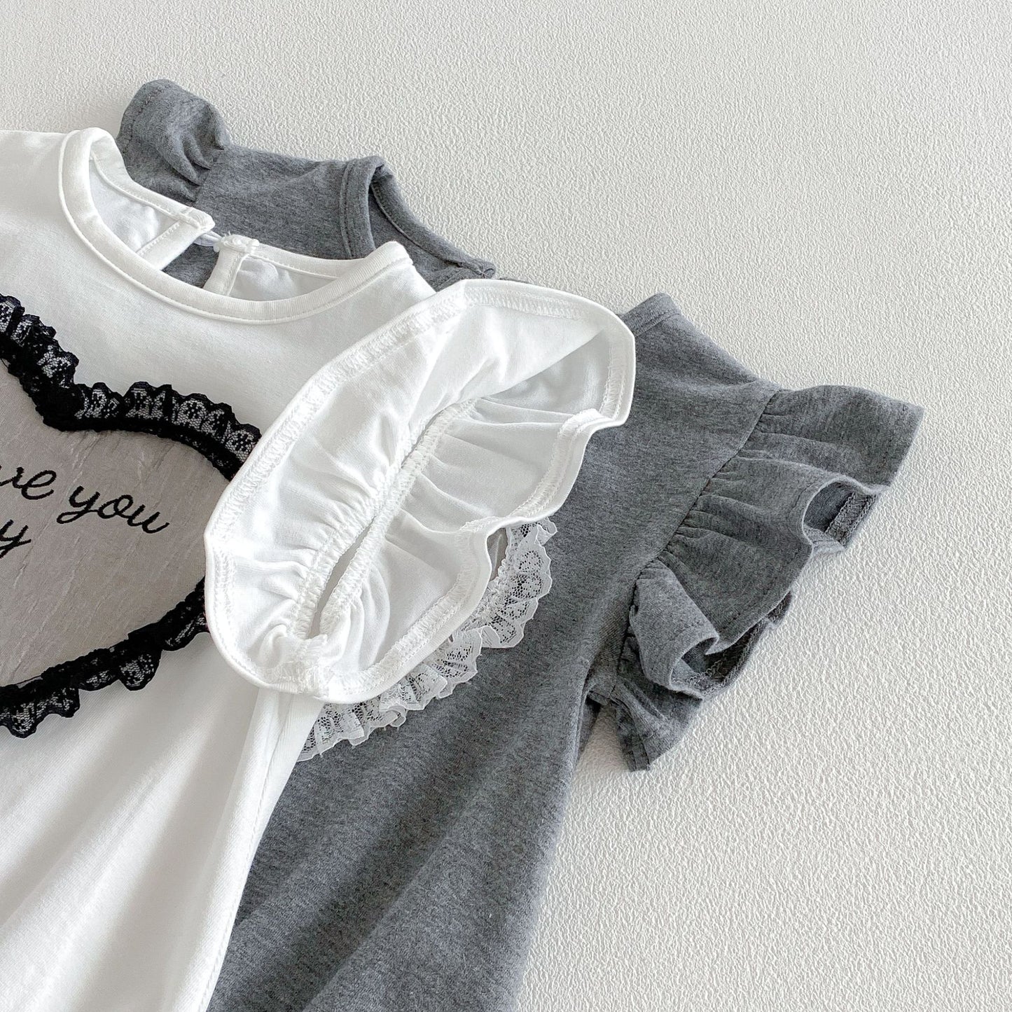 Heart Flutter Romper ハート レース 半袖ロンパース【mh0013428】