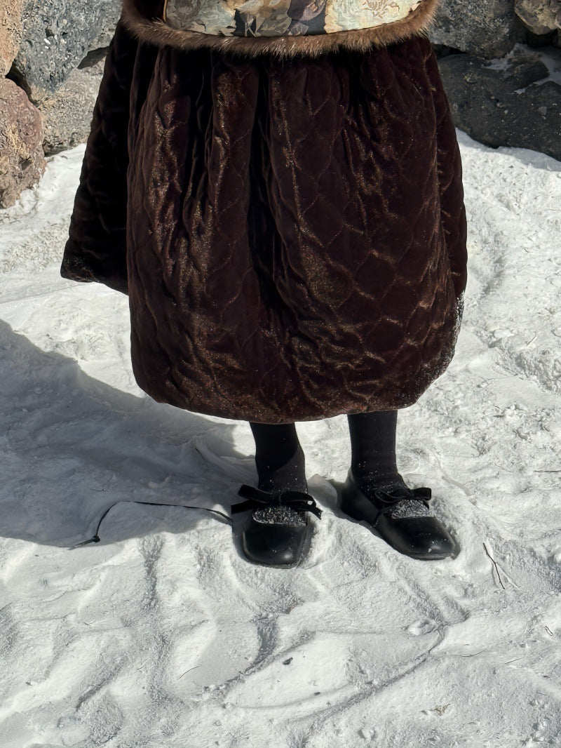 キルトスカート キルティング ビーズ刺繍【mh0011883】