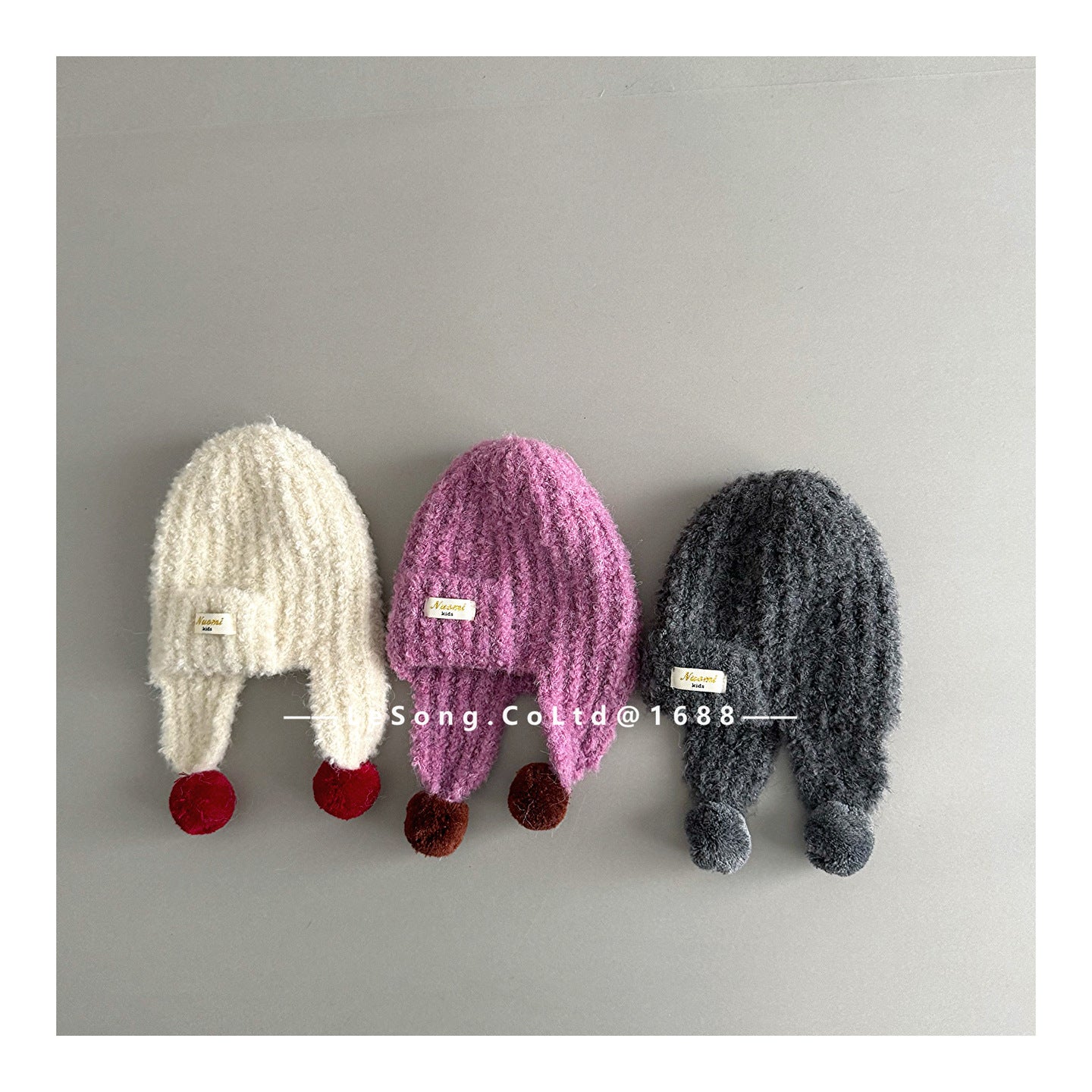 キッズ帽子 ニット 耳当て付きニットキャップ【mh0011799】