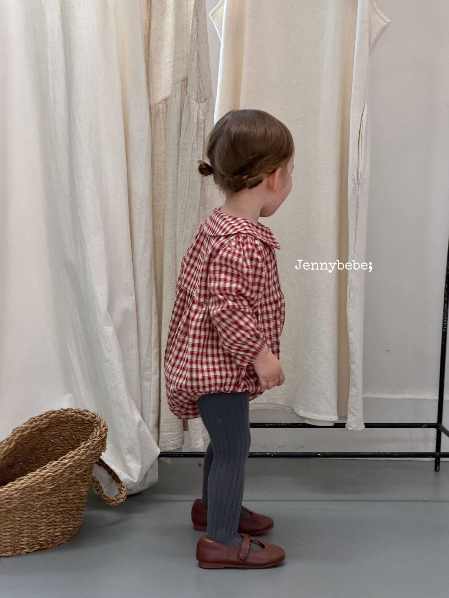 Baby Plaid Peter Pan Collar Long Sleeve Romper [mh0013888]