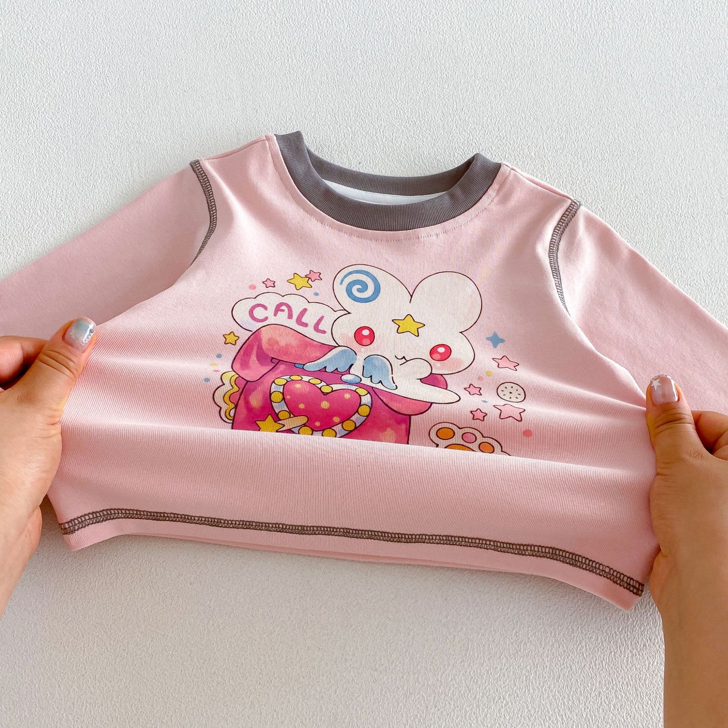 キッズ キャラクター プリント 長袖Tシャツ ワークパンツ【mh0014033】