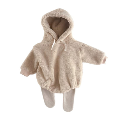 ボアロンパース フーディ カバーオール 裏起毛 シンプル アウター【mh0011629】