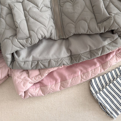 ハートキルティングジャケット キルトブルゾン ショートコート【mh0011912】