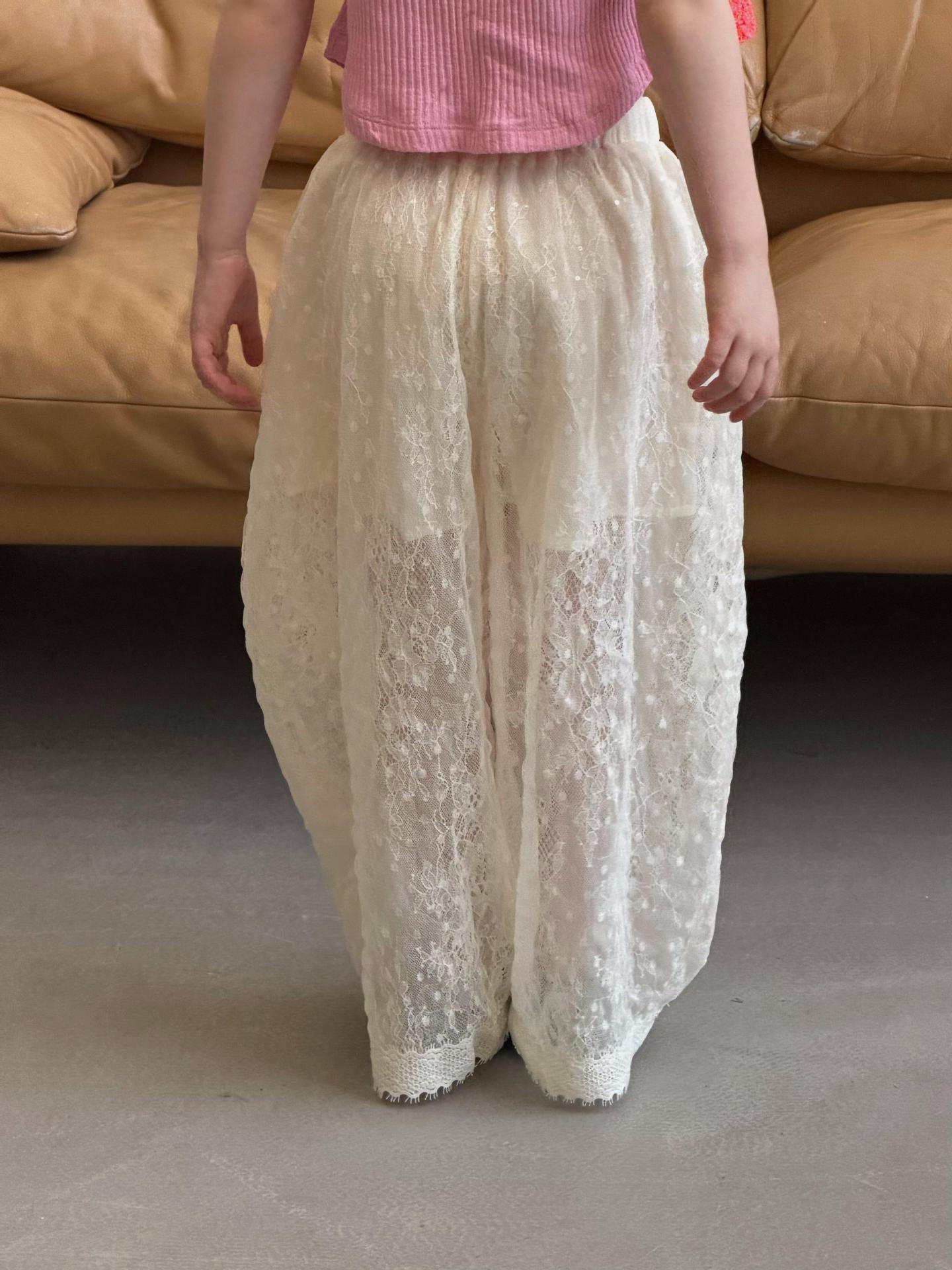 Floral Lace Embroidery Pants 立体刺繍 レース ロングパンツ【mh0012879】