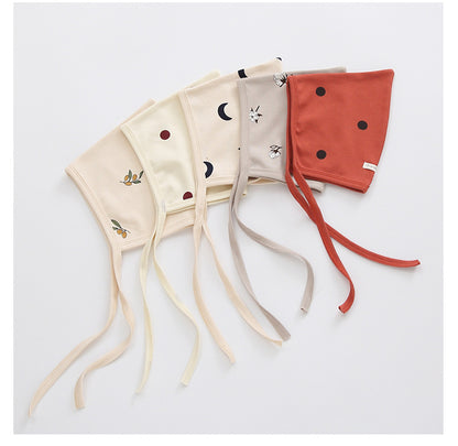 -ムーン/オリーブ/コットン/ドット足付き長袖肌着ロンパース+ボンネット帽子セット【mh0010733】 - mamahalo shop - 長袖ロンパース -  べビー服 - 子供服 - 男の子 - 女の子