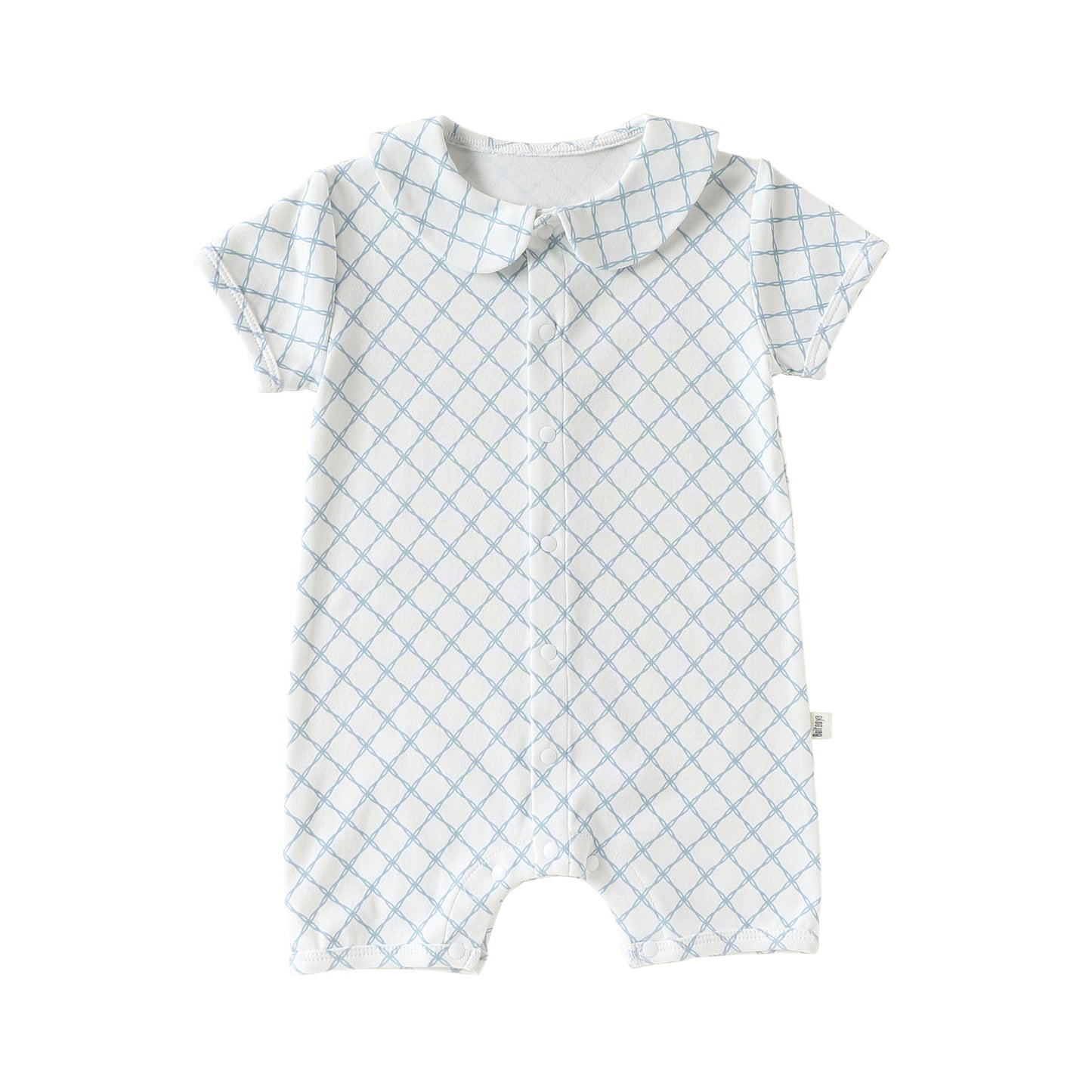 Plaid Cotton Romper ドールカラー 半袖ロンパース【mh0013028】