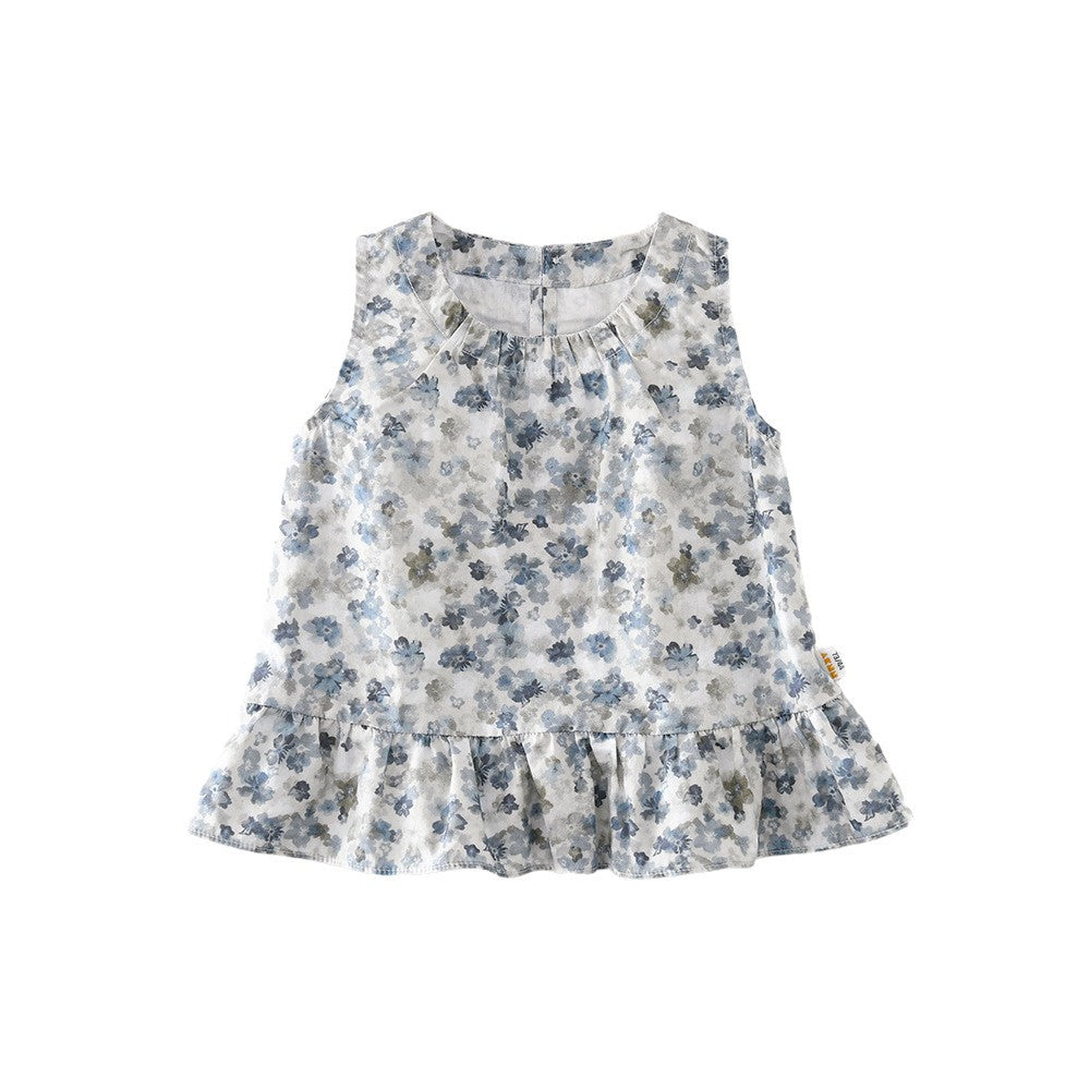Vintage Floral Top フラワー ノースリーブチュニック【mh0012851】