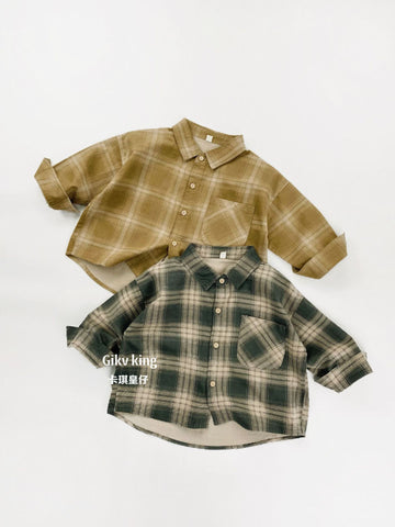 Vintage Plaid Long Sleeve Shirt チェック 長袖シャツ【mh0012563】