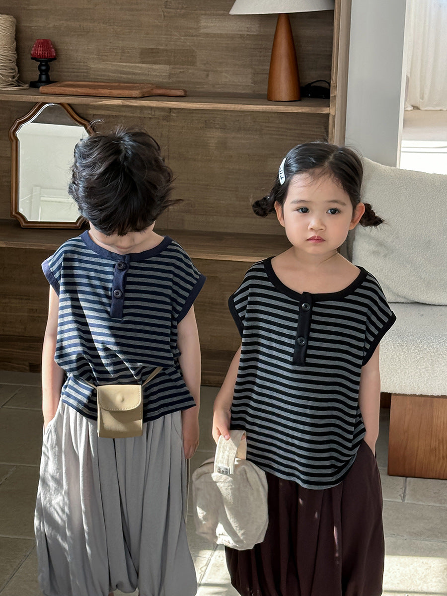 Striped Forest Tank Top ボーダー ノースリーブTシャツ【mh0013461】
