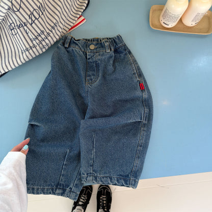 Pantalones vaqueros holgados de pierna cónica para niños【mh0014537】