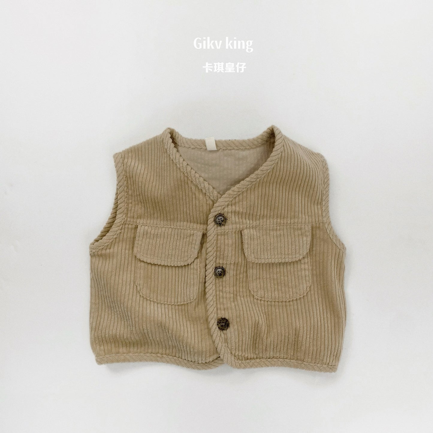 Retro Corduroy Layered Sleeveless Vest コーデュロイ ベスト【mh0012573】