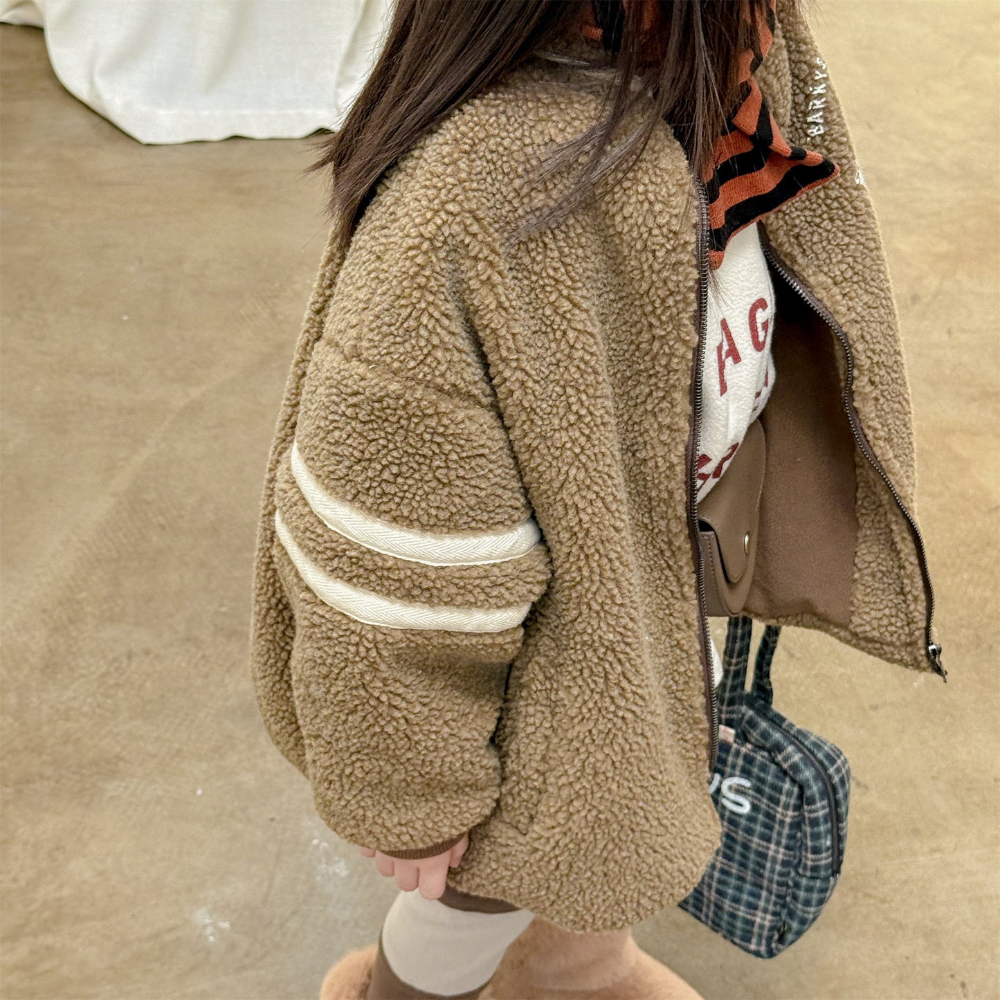 ボアフリースジャケット ダブルライン ジップアップ ボアブルゾン【mh0011903】