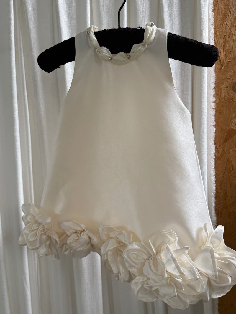 Kids' 3D Floral Ruffled Hem Sleeveless Dress [mh0014083]