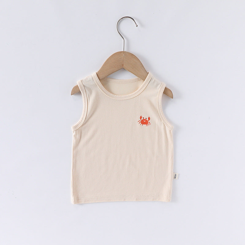 Animal Embroidered Sleeveless Top Cotton Shorts アニマル タンクトップ ショートパンツ【mh0013600】