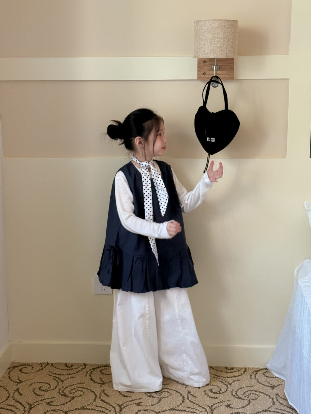 -サイドリボンドロストノースリーブチュニックブラウス/インナー長袖Tシャツ【mh0010758】 - mamahalo shop - ノースリーブセットアップ -  べビー服 - 子供服 - 男の子 - 女の子