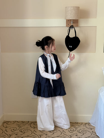 -サイドリボンドロストノースリーブチュニックブラウス/インナー長袖Tシャツ【mh0010758】 - mamahalo shop - ノースリーブセットアップ -  べビー服 - 子供服 - 男の子 - 女の子