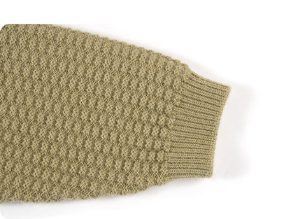 -長袖ニットセーター ケーブル編み リブ編み クルーネック プルオーバー【mh0011305】 - mamahalo shop - ニット・セーター -  べビー服 - 子供服 - 男の子 - 女の子