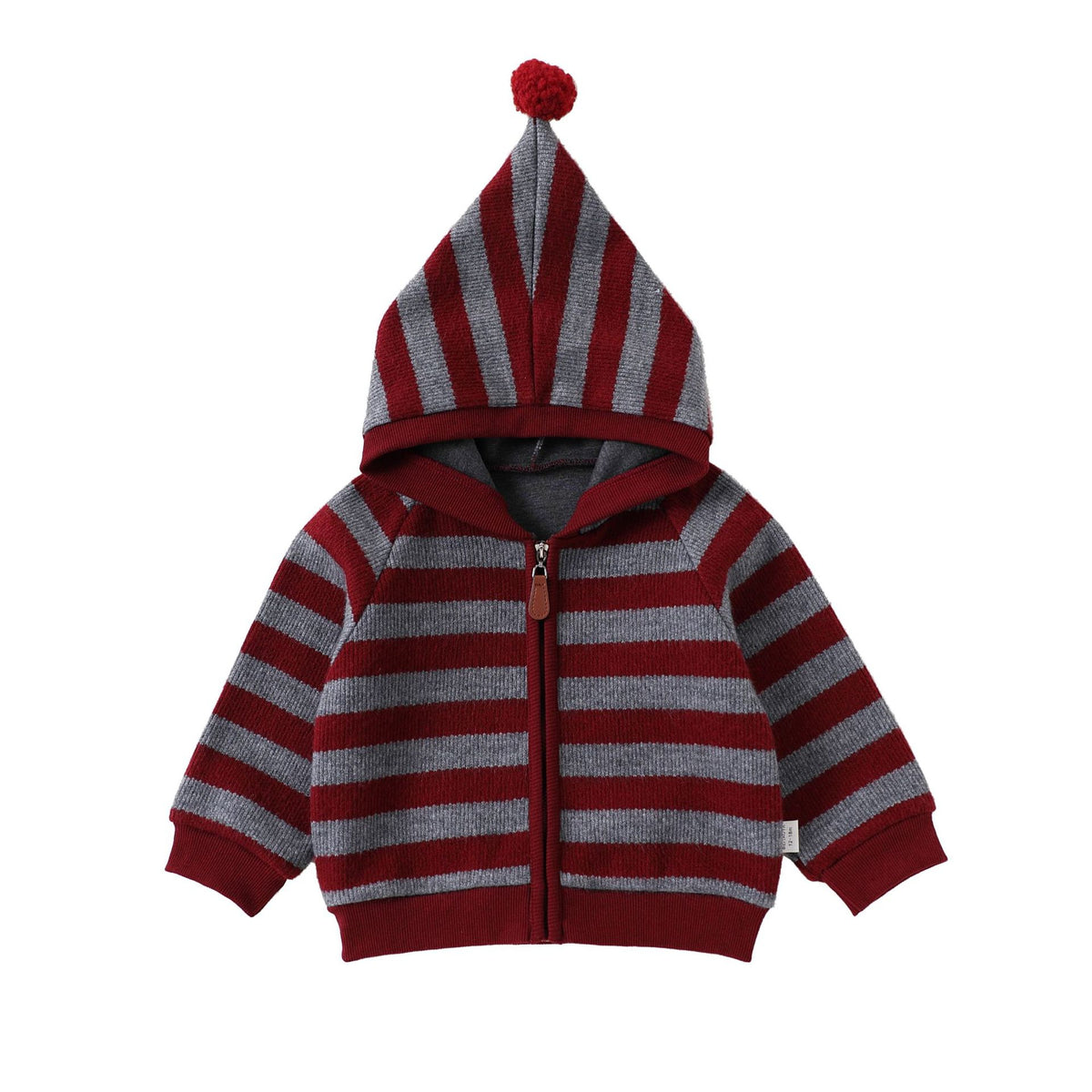 Sudadera con capucha y cremallera a rayas para bebé y niño【mh0014714】