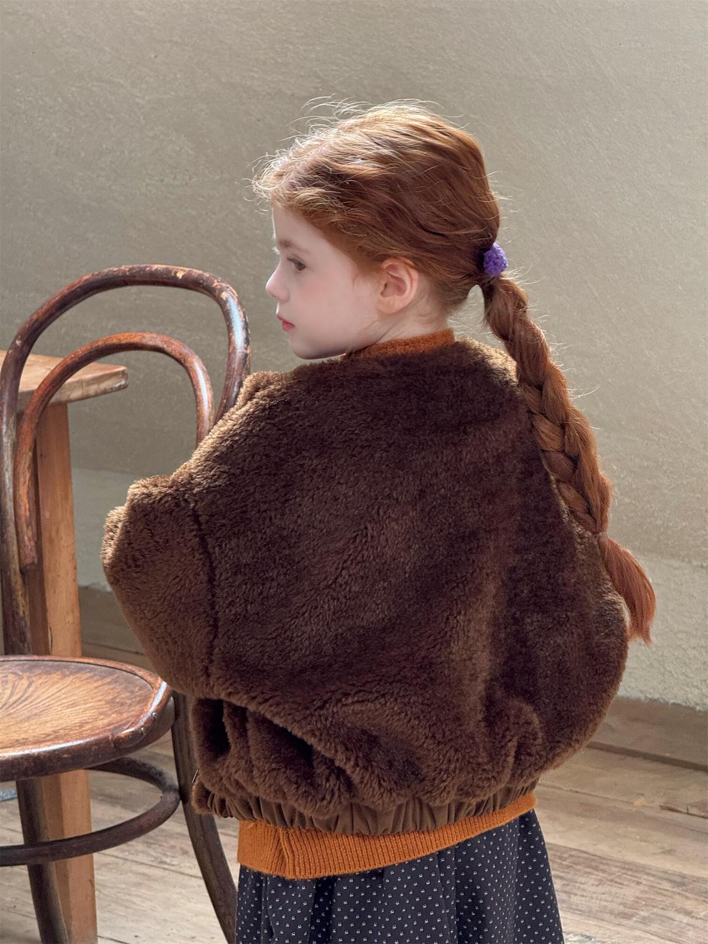 No-collar boa blouson, zip-up jacket, thick outerwear [mh0011758]