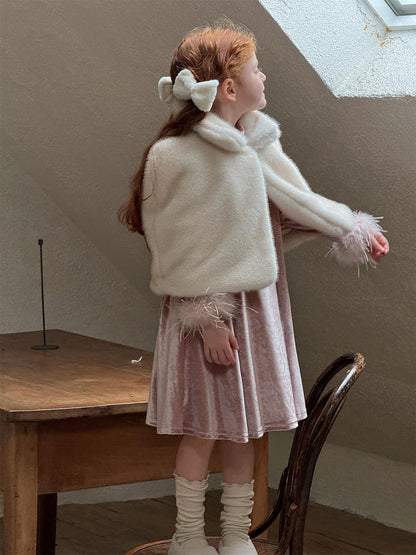 Boa cape, fur bolero, eco-fur party poncho [mh0011753]